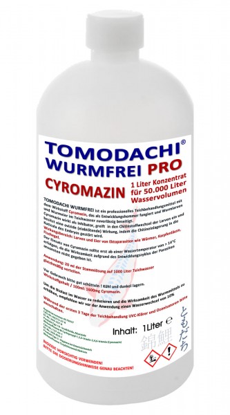 Wurmmittel Parasitenmittel Karpfenlaus Tomodachi Wurmfrei Pro Cyromazin 1L für 50.000L Teiche
