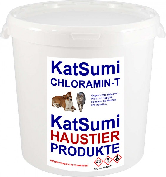 Katsumi Chloramin-T hochwirksame Desinfektion, effektiv gegen Giardien bei Hund + Katze 1kg