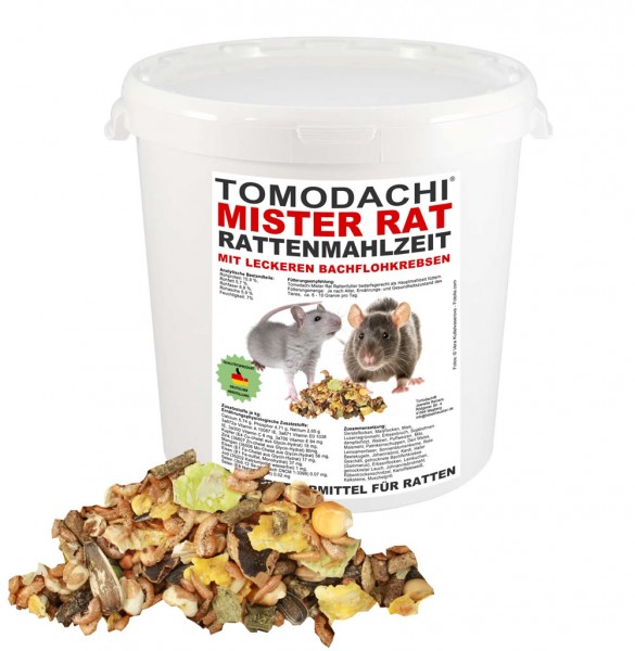 Rattenfutter, Ratten Komplettnahrung mit tierischem Eiweiß, Tomodachi® Mister Rat 1kg