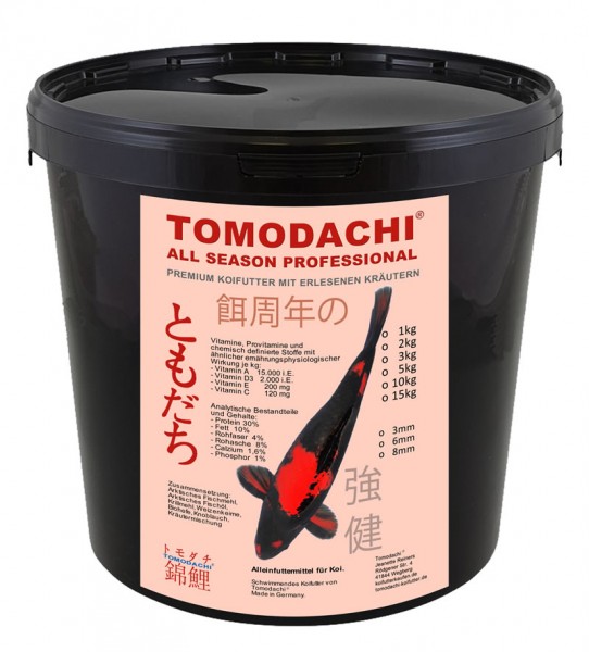 Jumbo Koifutter Wachstumsfutter Koi Mega Wachstum Tomodachi All Season Professional 8mm 5kg Eimer