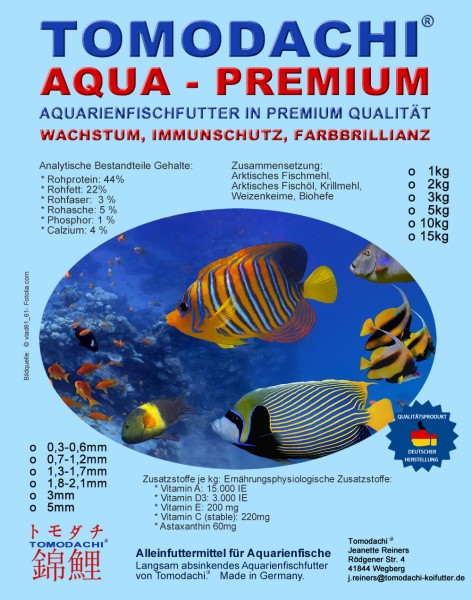 Aquarienfischfutter, Zierfischfutter+ Astax Immunschutz u. Farbschutz 1,3 - 1,7mm 2kg