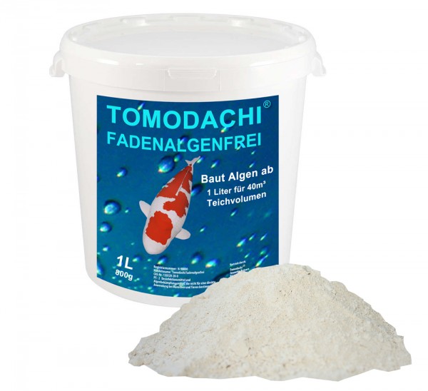 Fadenalgenvernichter Tomodachi Fadenalgenfrei mineralisches Algenpulver 1L für 40m³ Teichwasser