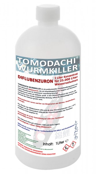 Anti Wurmmittel Diflubenzuron Anti Karpfenlaus Tomodachi Wurmkiller 1L Konzentrat für 25 m³ Teiche