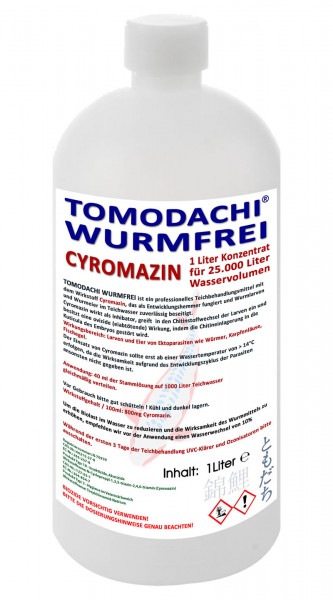Anti Wurmmittel Karpfenlaus Tomodachi Wurmfrei Cyromazin 1L für 25.000L Teiche