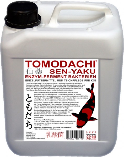 Tomodachi SEN-YAKU flüssige Bakterienkulturen für Koiteich und Koifutter 5L