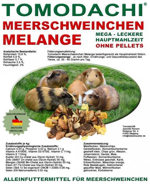 Meerschweinchenfutter, Nagerfutter, Naturfutter pelletfrei, Alleinfutter kernig, beliebt, 15kg