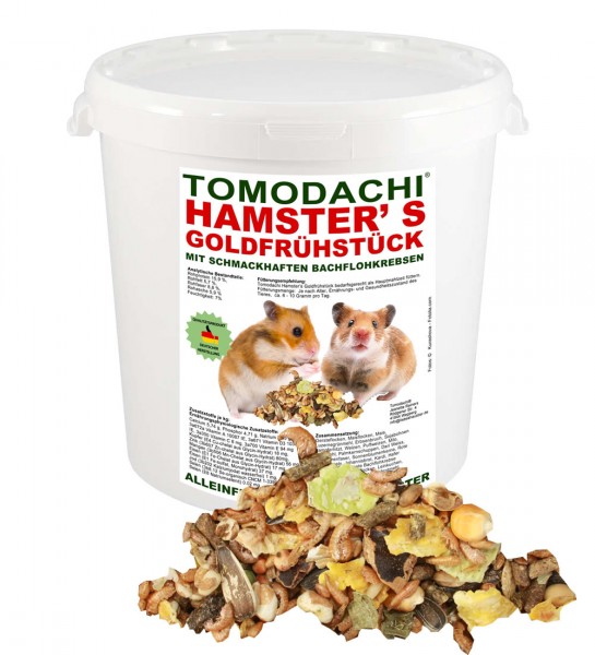 Hamsterfutter, Komplettnahrung mit tierischem Eiweiß, Tomodachi® Hamster's Goldfrühstück, 1kg