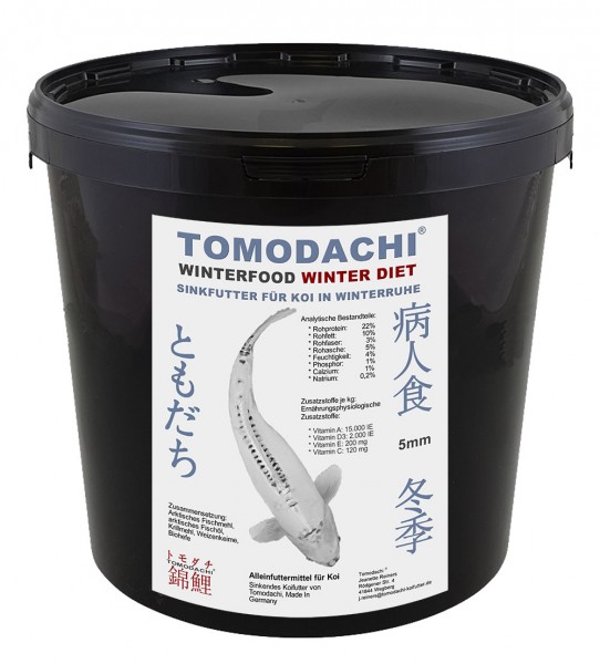 Winterfutter Koi Sinkfutter für Koi in Winterruhe hochverdaulich Tomodachi Winter Diet 5kg Eimer